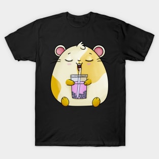 Cute Kawaii Hamster enjoying his Boba Tea T-Shirt